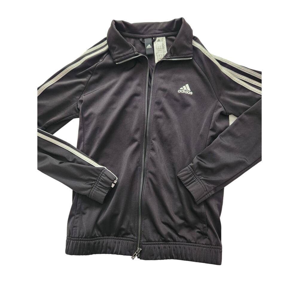 Adidas Track Jacket Black &White w/Pockets Medium EUC
